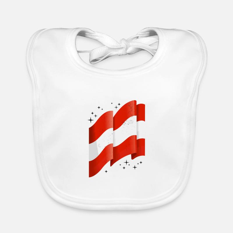 Austria Flag Austria Austrian flag AT Organic Baby Bibs