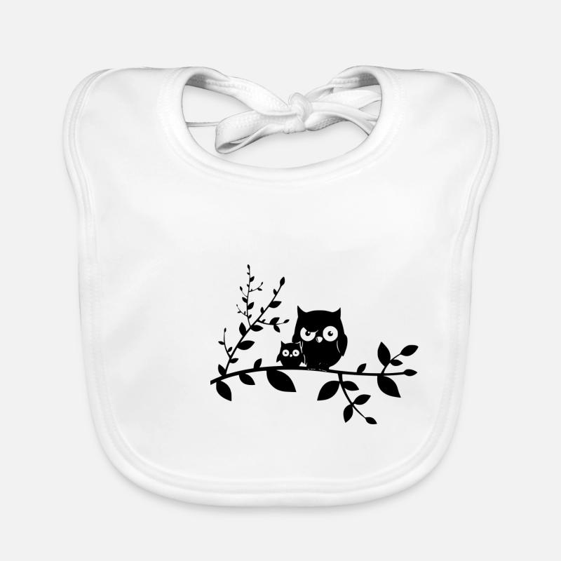 Owls on branch Organic Baby Bibs