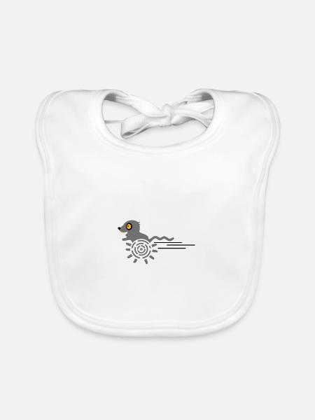 Gerbil / Running Gerbil (3c) - Organic Baby Bibs - white - Front