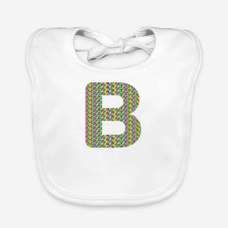 Buntes Herz-B Design – Einzigartig & Stylisch! Baby Bio-Lätzchen