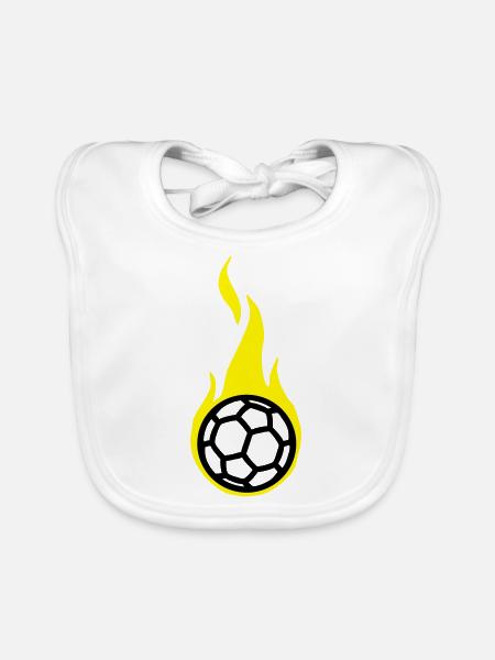 handball 1 clr2 - Organic Baby Bibs - white