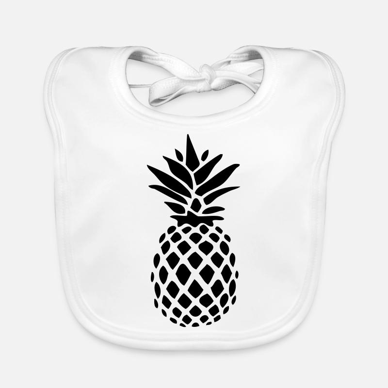 Ananas noir silhouette Bavoir bio Bébé