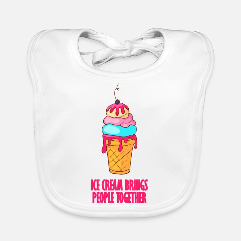 Eis Speiseeis Eiskrem Eiscreme Kugeleis Eisbecher Baby Bio-Lätzchen