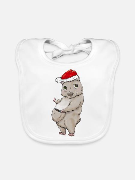 Winterwombat - Baby Bio-Lätzchen - Weiß - Vorne