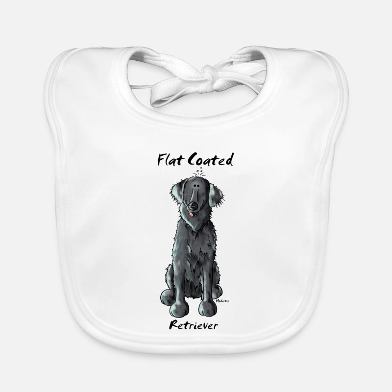 Funny Flat Coated Retriever Organic Baby Bibs
