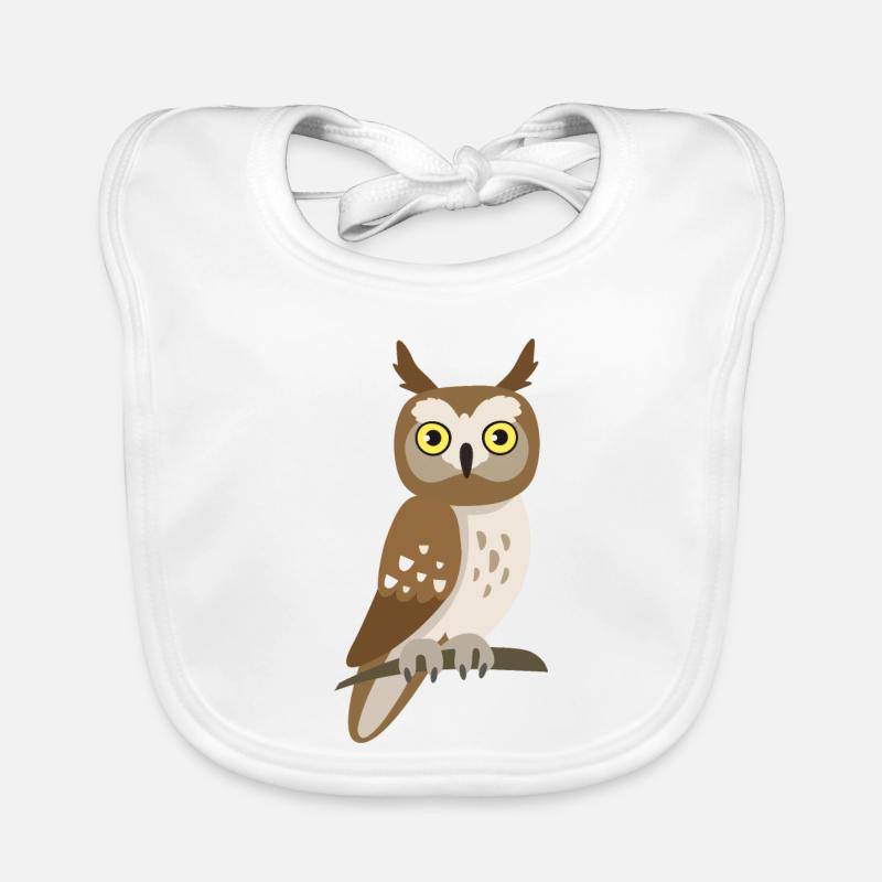 Chouette mignonne – Illustration d’animaux mignons - Bavoir bio Bébé - blanc
