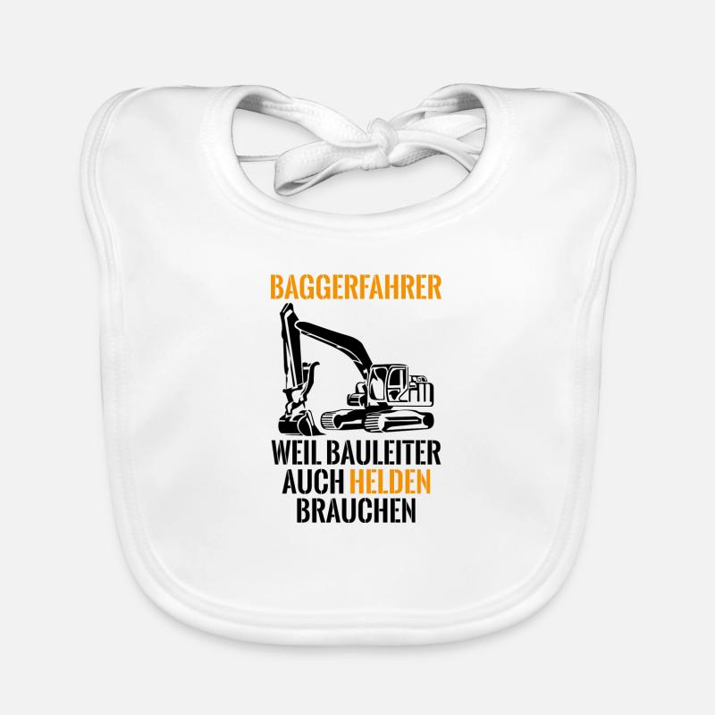 Baggerfahrer Bauleiter Spruch Baustelle Geschenk Baby Bio-Lätzchen