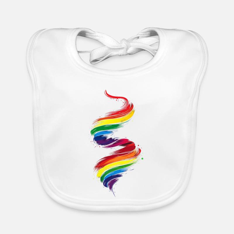 Abstraktes Regenbogen Pride Tornado Design - Lebendig Baby Bio-Lätzchen