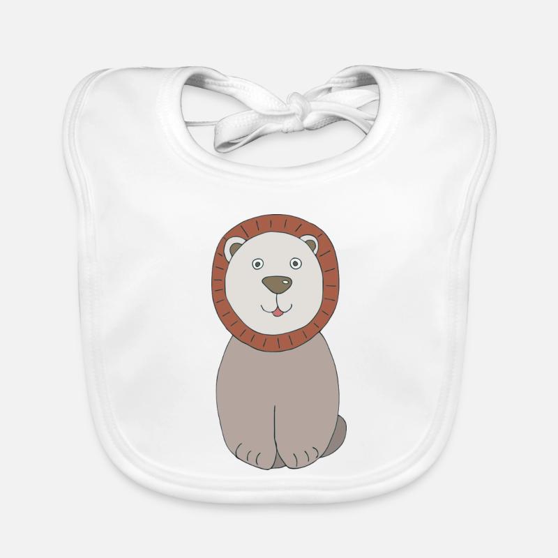 Tête de lion au visage amical Bavoir bio Bébé