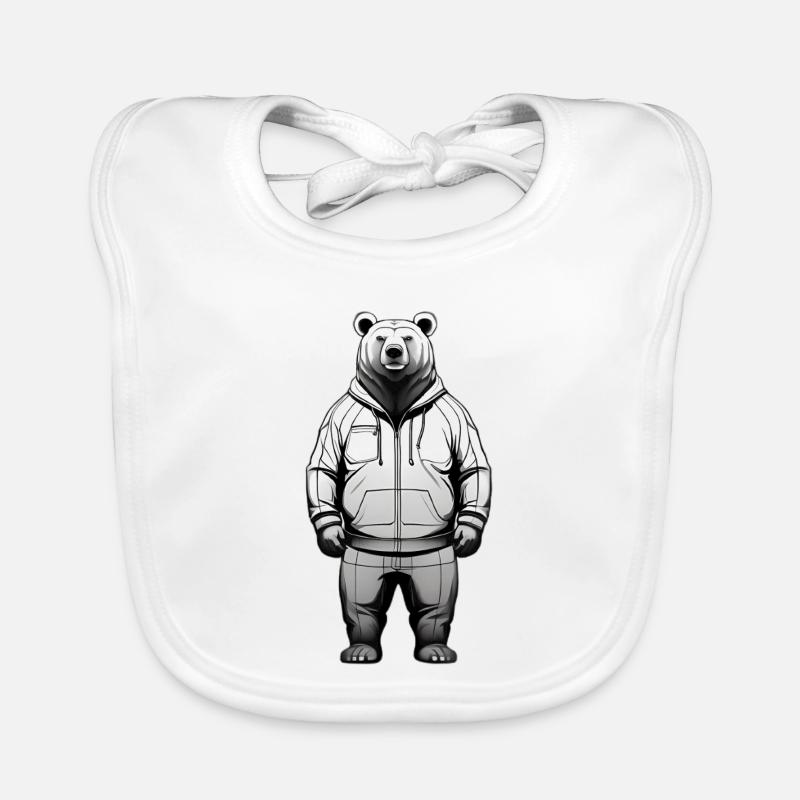 Graphique de sweat à capuche Ours Bavoir bio Bébé