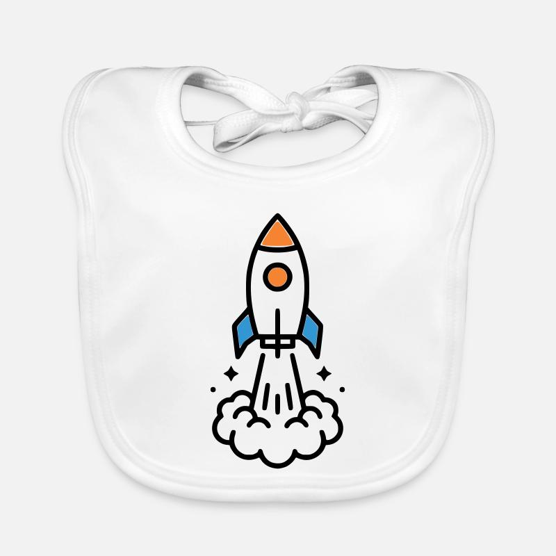 Comic spatial Rocket Launch Bavoir bio Bébé