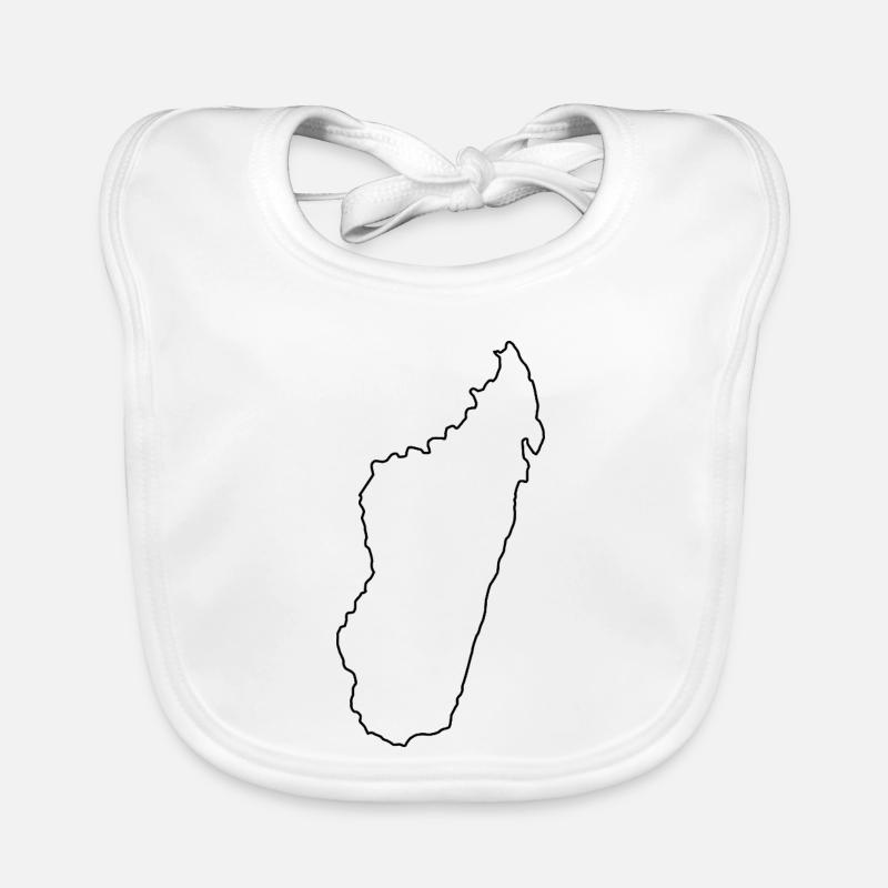 Carte du contour de Madagascar Bavoir bio Bébé