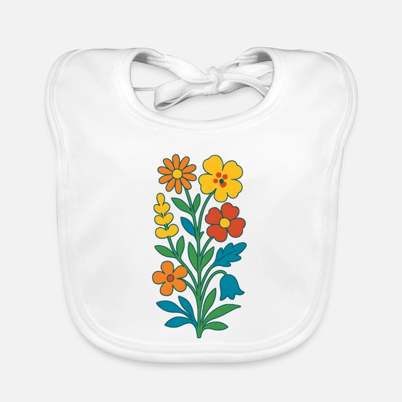 Farbige Blumensträuße Folkkunst Baby Bio-Lätzchen
