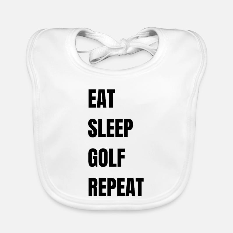 Eat Sleep Golf Repeat Organic Baby Bibs