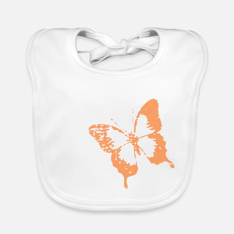 wunderschöner Schmetterling - Baby Bio-Lätzchen - Weiß