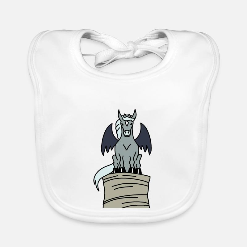Hippogoyle - Gargouille comme un cheval sur une grosse boule de foin Bavoir bio Bébé
