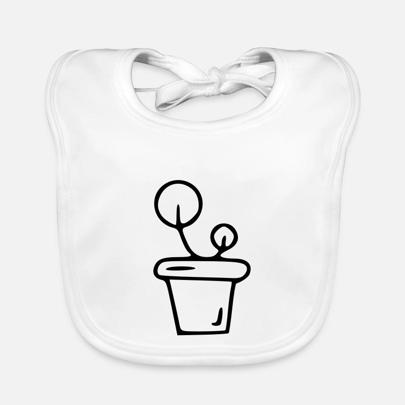 Plant drawing nature sketch black Organic Baby Bibs
