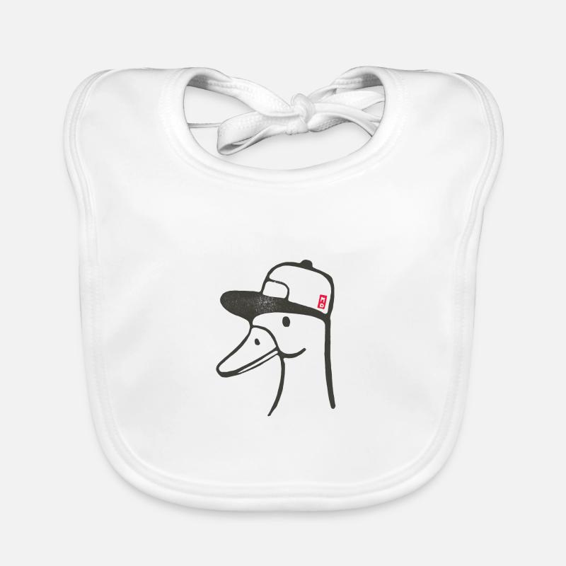 Duck with a cap because he's cool Organic Baby Bibs