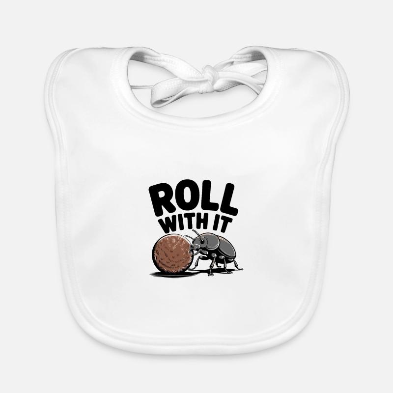 Roll With It Illustration mit Lustigem Baby Bio-Lätzchen
