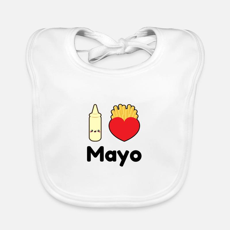 I love Mayo - Bavoir bio Bébé - blanc