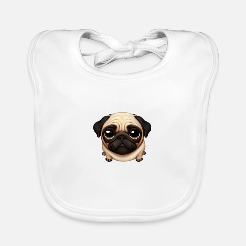 Mops-Liebe-Design Baby Bio-Lätzchen