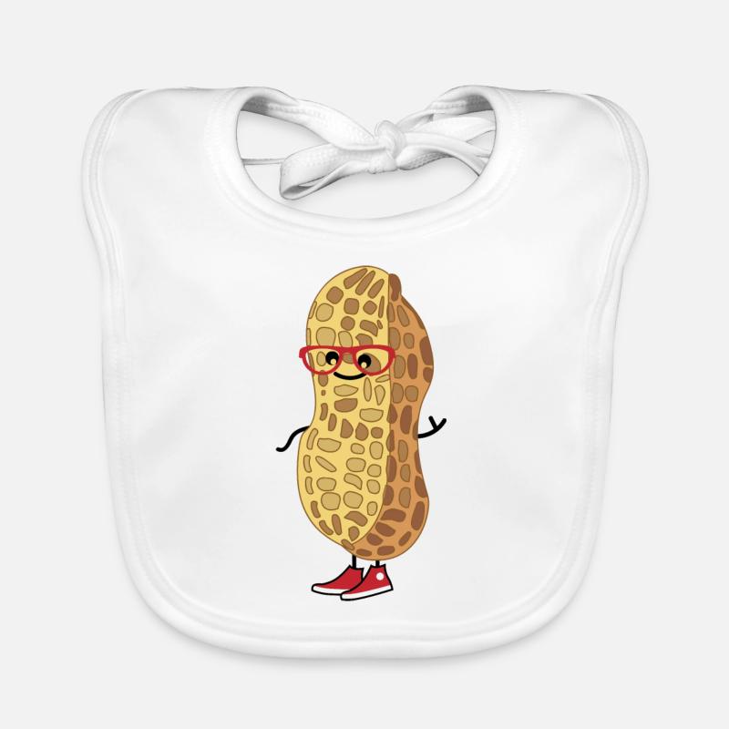 Erdnuss mit Brille Baby Bio-Lätzchen