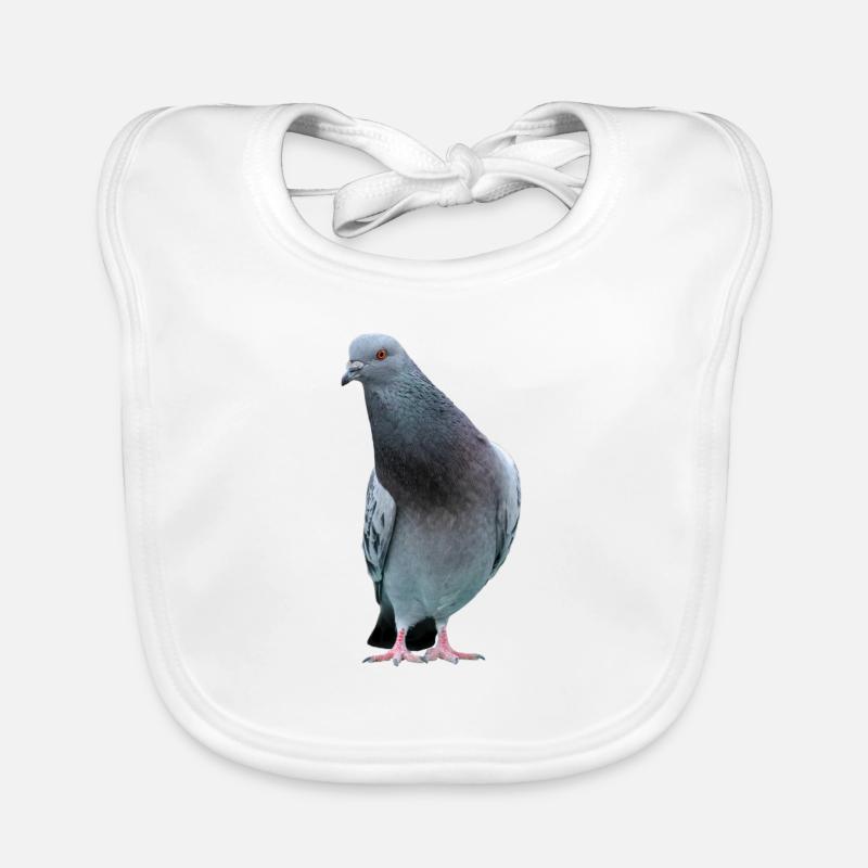 Taube. dove - Baby Bio-Lätzchen - Weiß