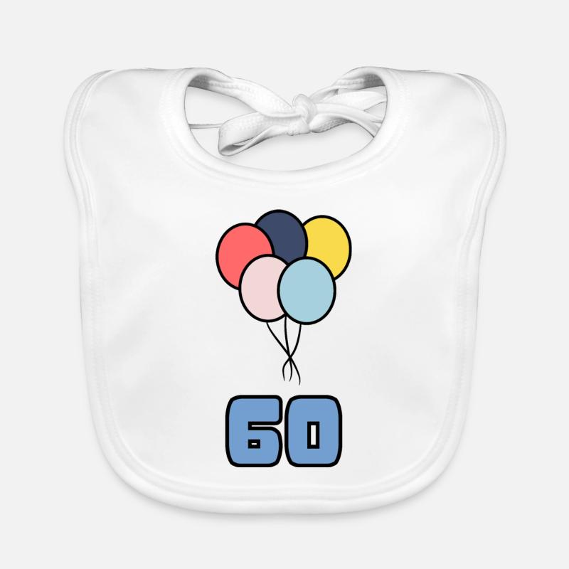 60. 60 YEARS. 60TH ANNIVERSARY. BIRTHDAY 60 YEARS. Organic Baby Bibs
