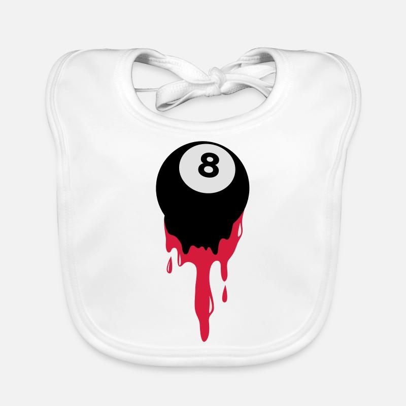 Blutungen aus acht 8-Ball Billard oder Pool Baby Bio-Lätzchen