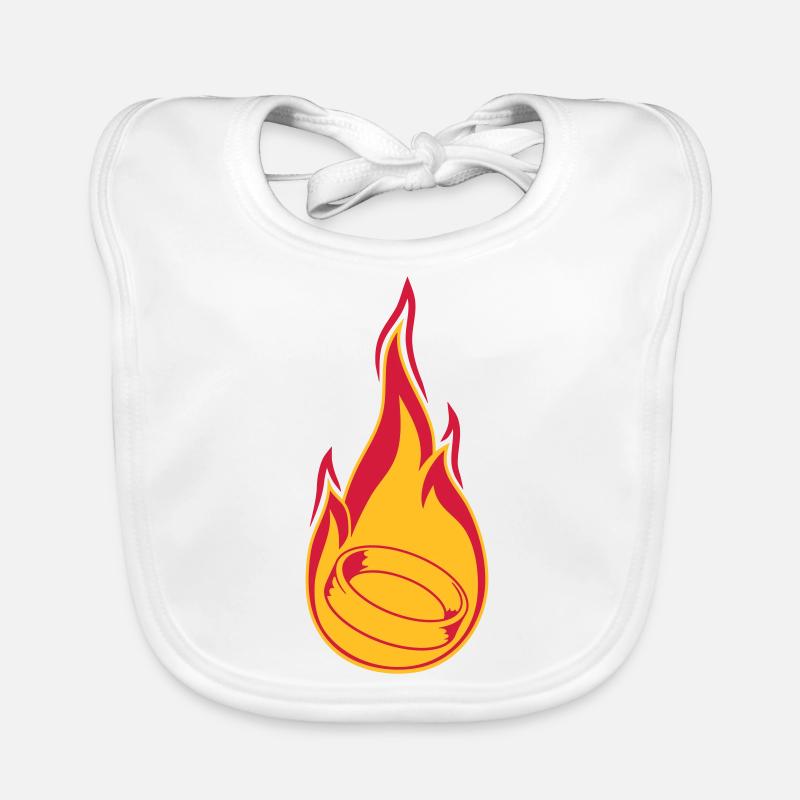 fire flame burning hot torch marry ring ho Organic Baby Bibs