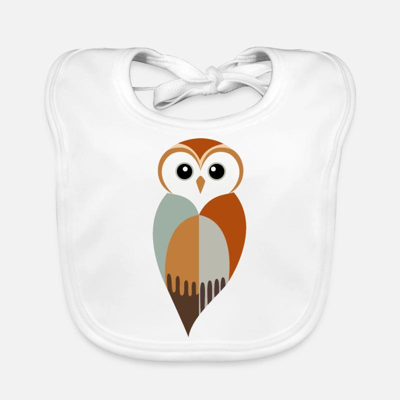 Stilisierte Eule Baby Bio-Lätzchen