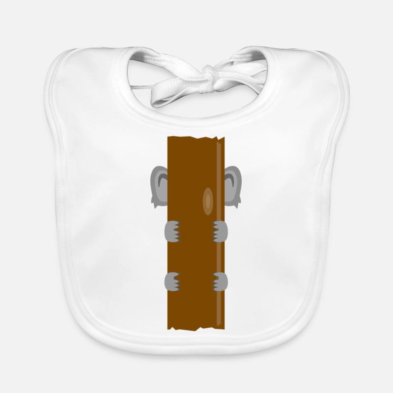 Koala behind tree Organic Baby Bibs