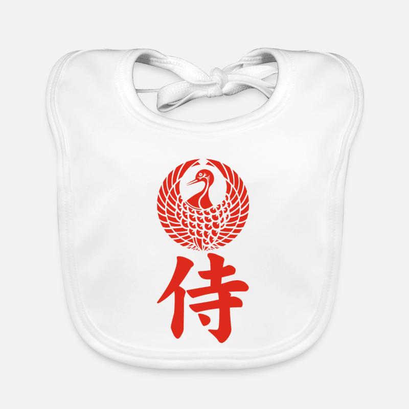 Samurai emblem of the Mori clan (red) Organic Baby Bibs