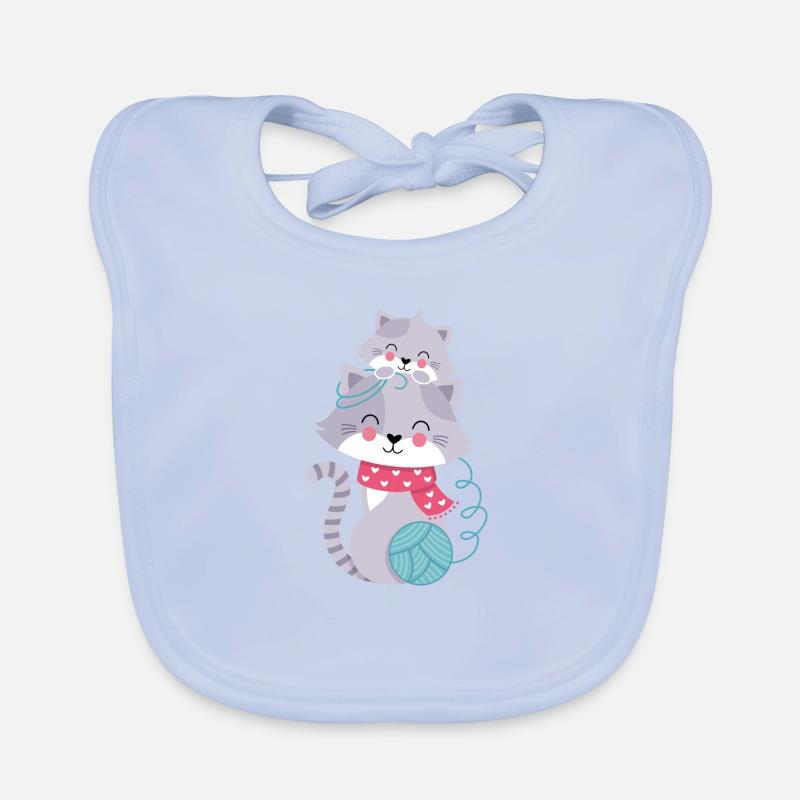 Cats with woolly tuber Organic Baby Bibs