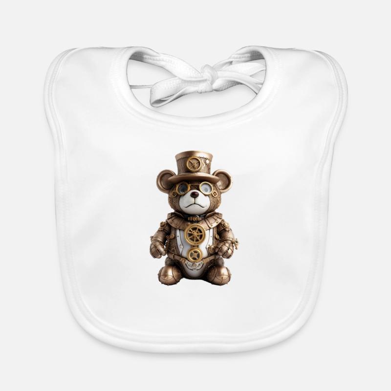 Steampunk Teddy Baby Bio-Lätzchen