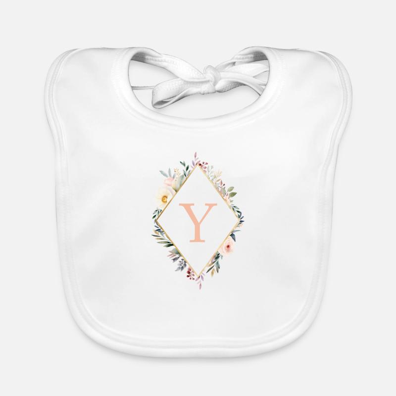 Y Monogramm , Floral, Boho Baby Bio-Lätzchen