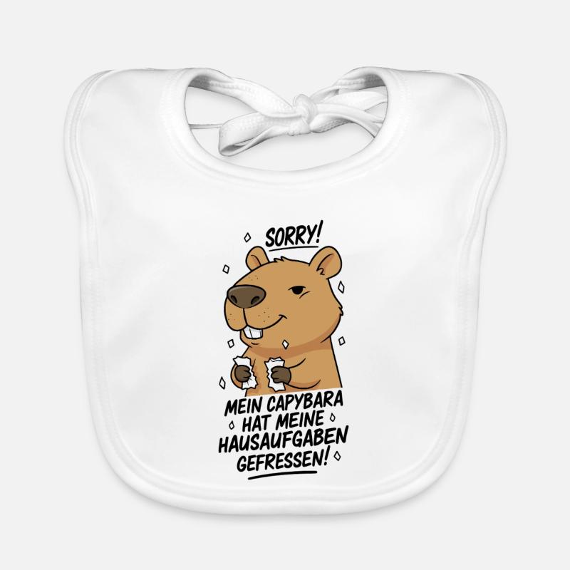Pardon! Capybara a mangé mes devoirs Bavoir bio Bébé