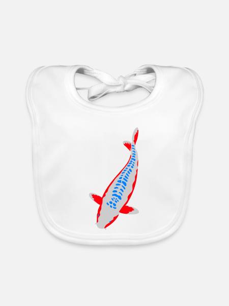 Koi - Nishikigoi - Organic Baby Bibs - white - Front