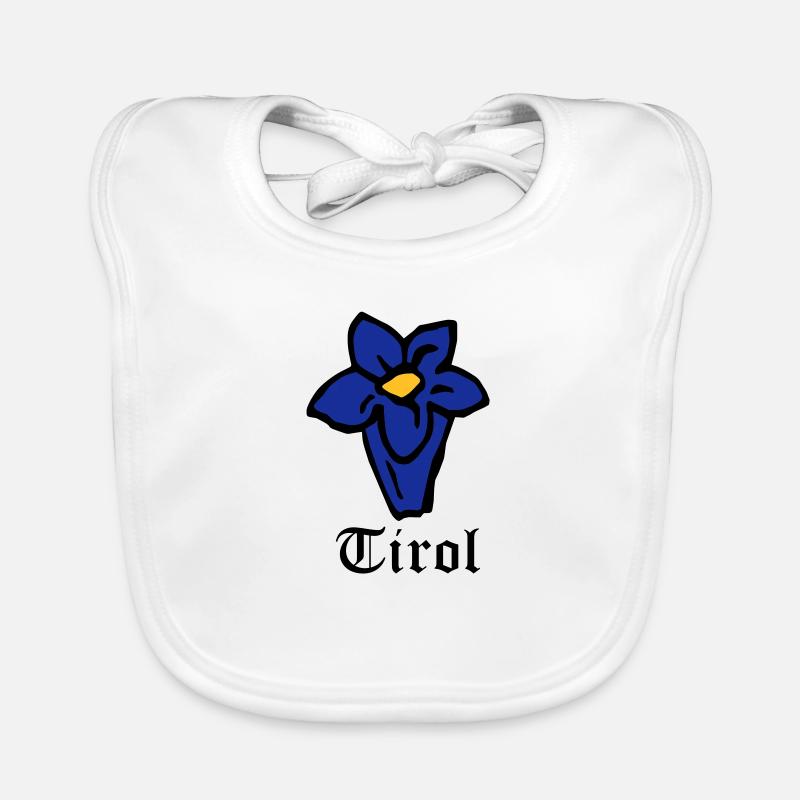 Tirol Enzian - Baby Bio-Lätzchen - Weiß