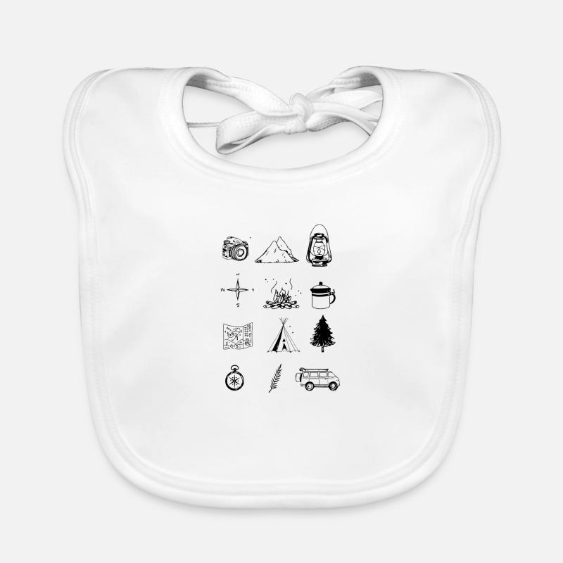 Camping Essentials Extérieur, Graphismes d’été, Vanlife Bavoir bio Bébé