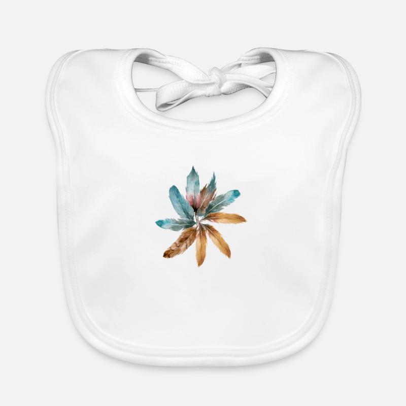 Plume de fleur - Bavoir bio Bébé - blanc