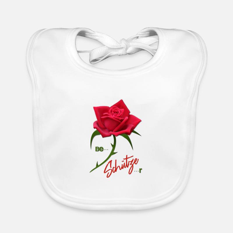 Sagittarius Rose Protector Zodiac Sign Sagittarius Organic Baby Bibs
