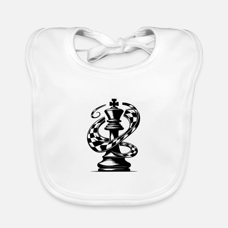 pièce d’échecs roi damier tatouage dessin Bavoir bio Bébé