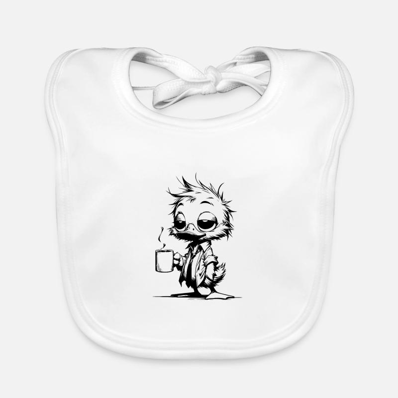 Caffeine coma duck in the office drowsy in the office Organic Baby Bibs