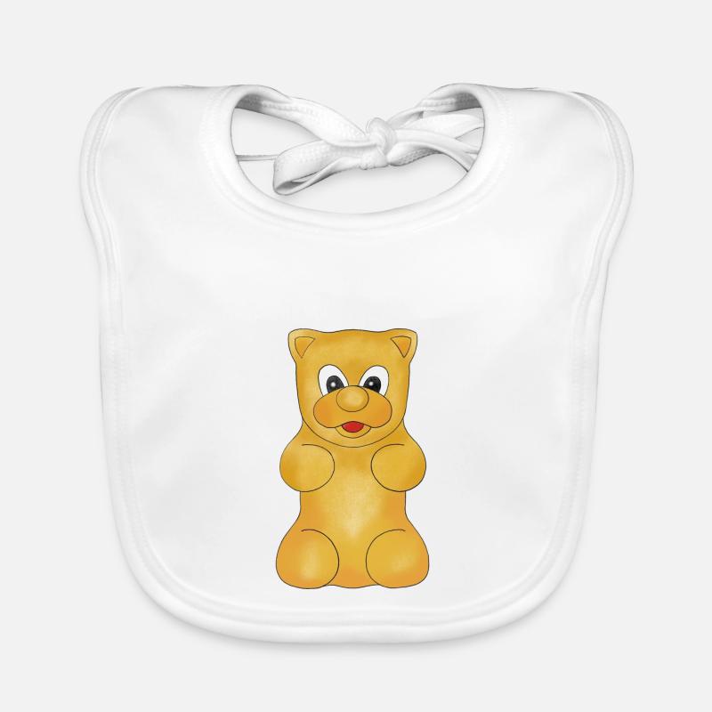 Cadeau bébé jaune gommeux - Bavoir bio Bébé - blanc