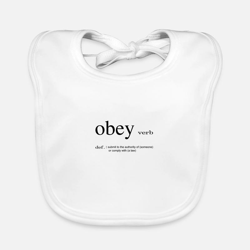 Dictionary obey Wörterbuch Geschenkidee lustig Baby Bio-Lätzchen