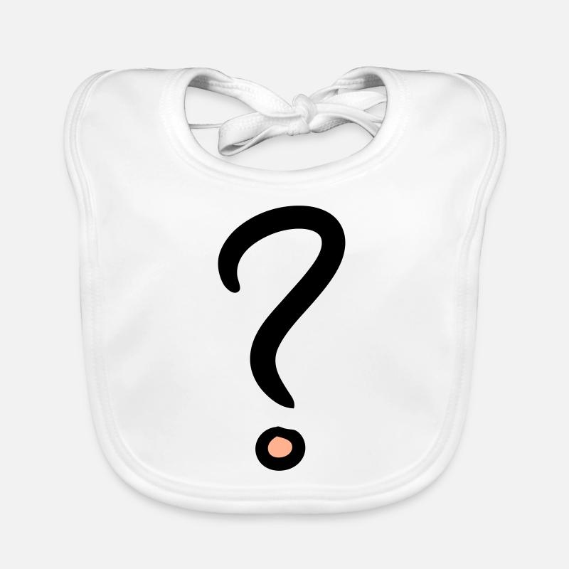 Question Mark Symbol, Punctuation Vector Drawing Organic Baby Bibs