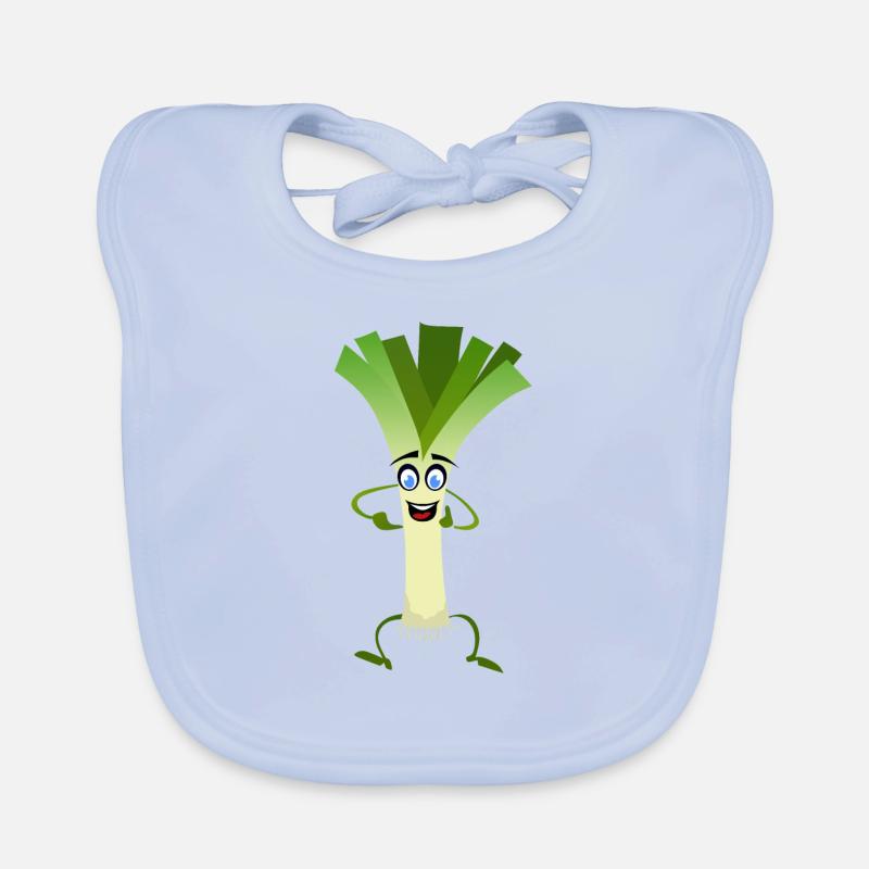 leeks vegetable smile drawing humor fun funny Organic Baby Bibs