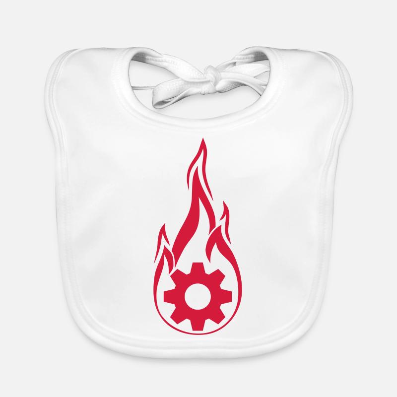 worker hot burn fire flames torch ingeni Organic Baby Bibs