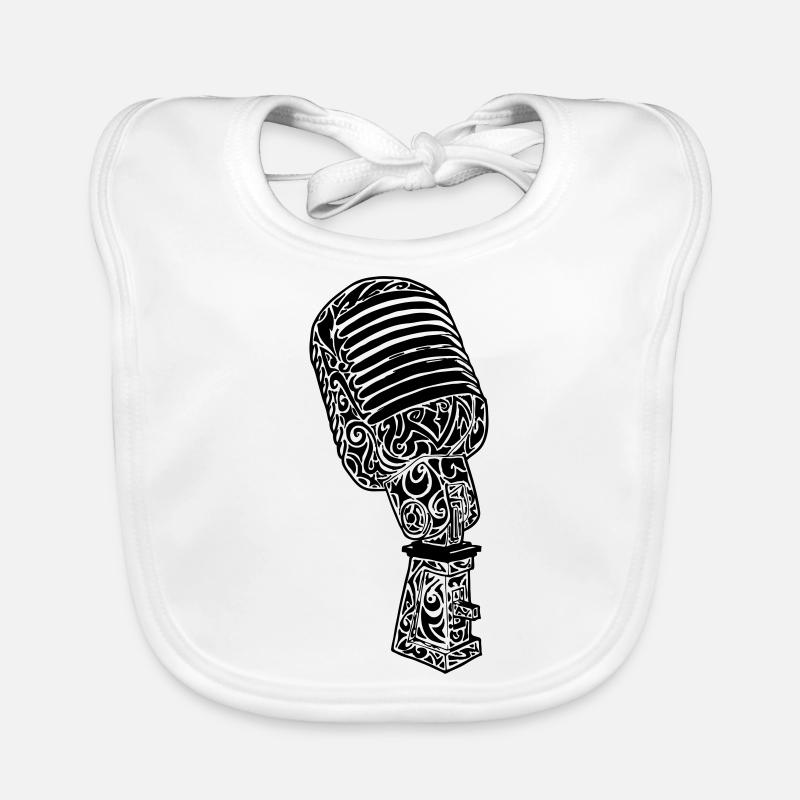 Tribal Old Microphone scolaire Bavoir bio Bébé